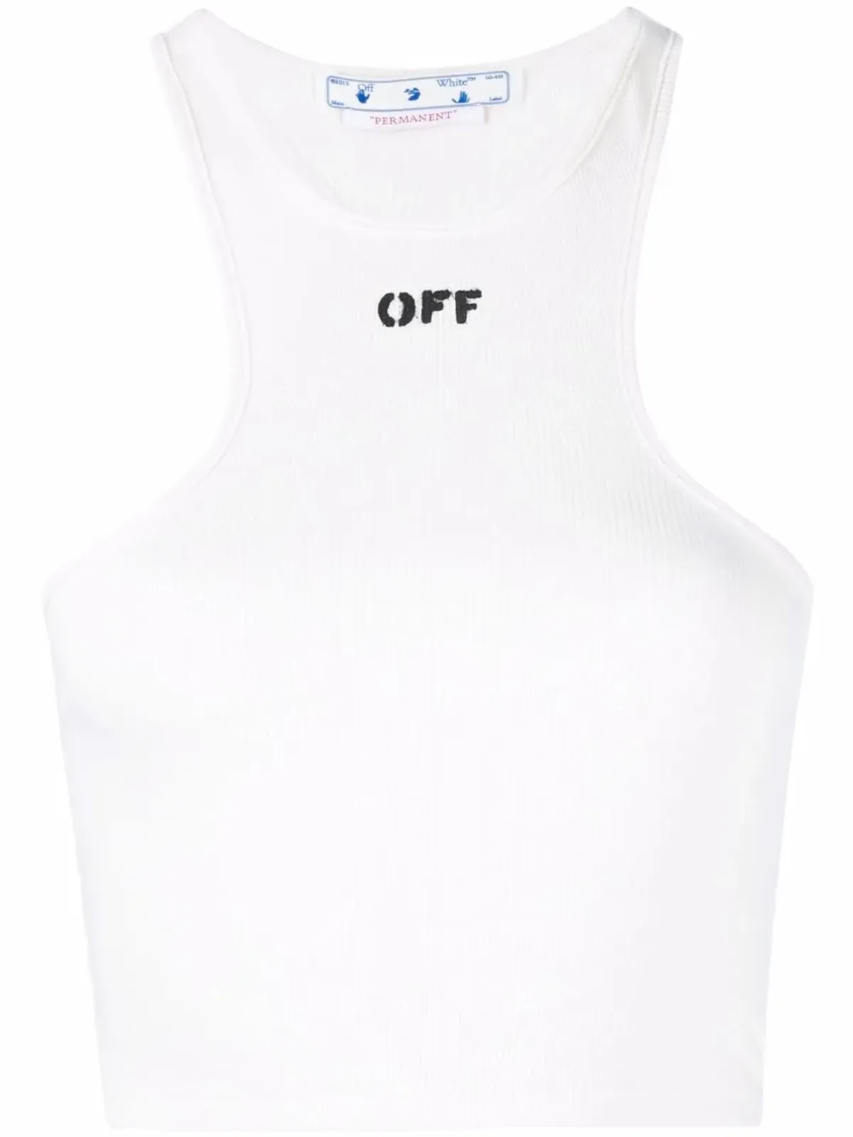 Off-White Off-Stamp ribbed crop top - 画像1