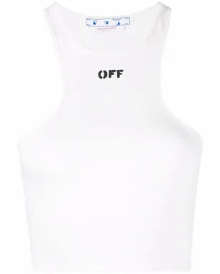 Off-White Off-Stamp ribbed crop top - サムネイル1