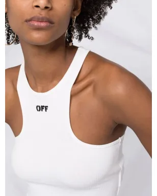 Off-White Off-Stamp ribbed crop top - サムネイル3