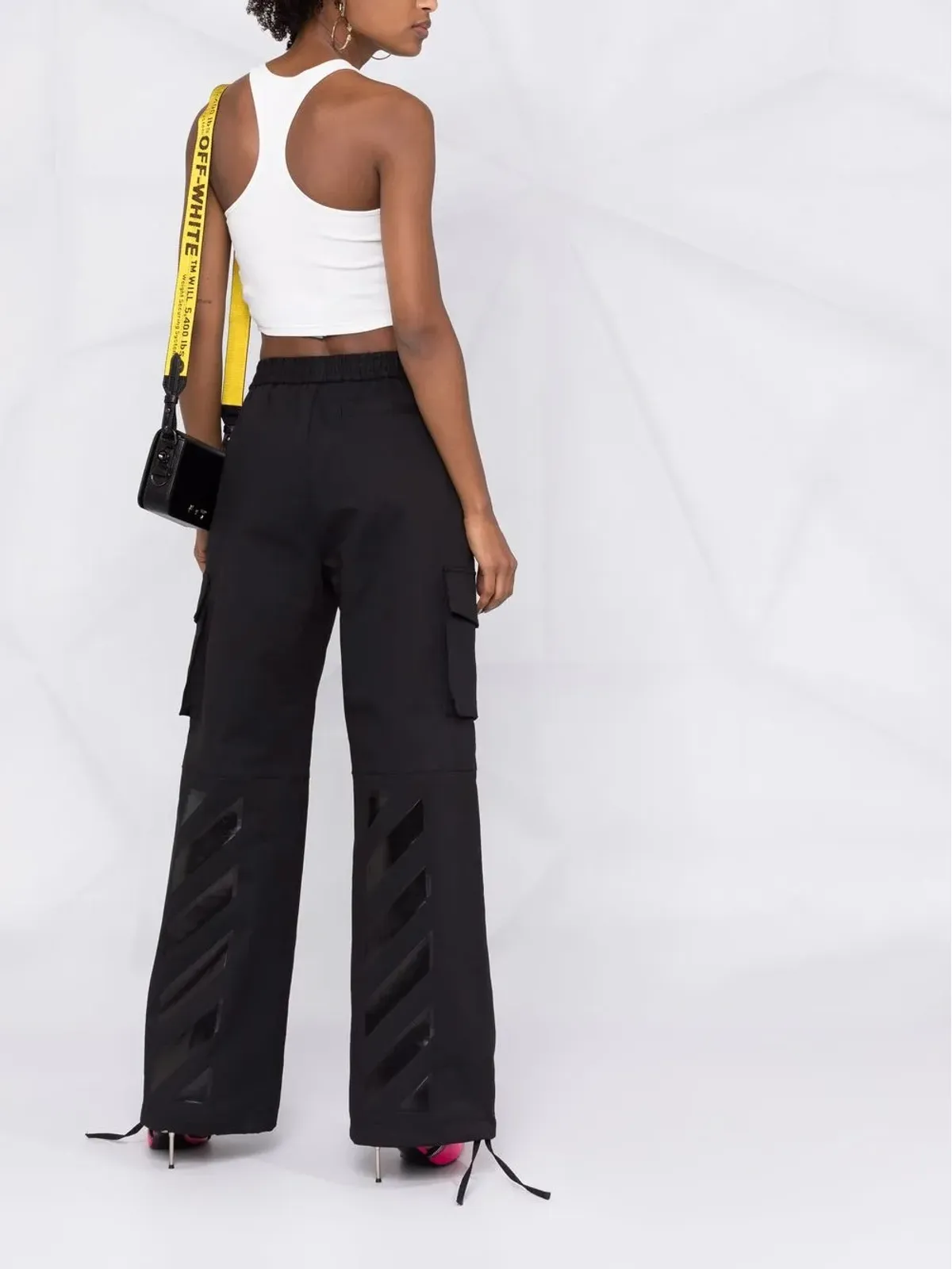 Off-White Off-Stamp ribbed crop top - 画像4