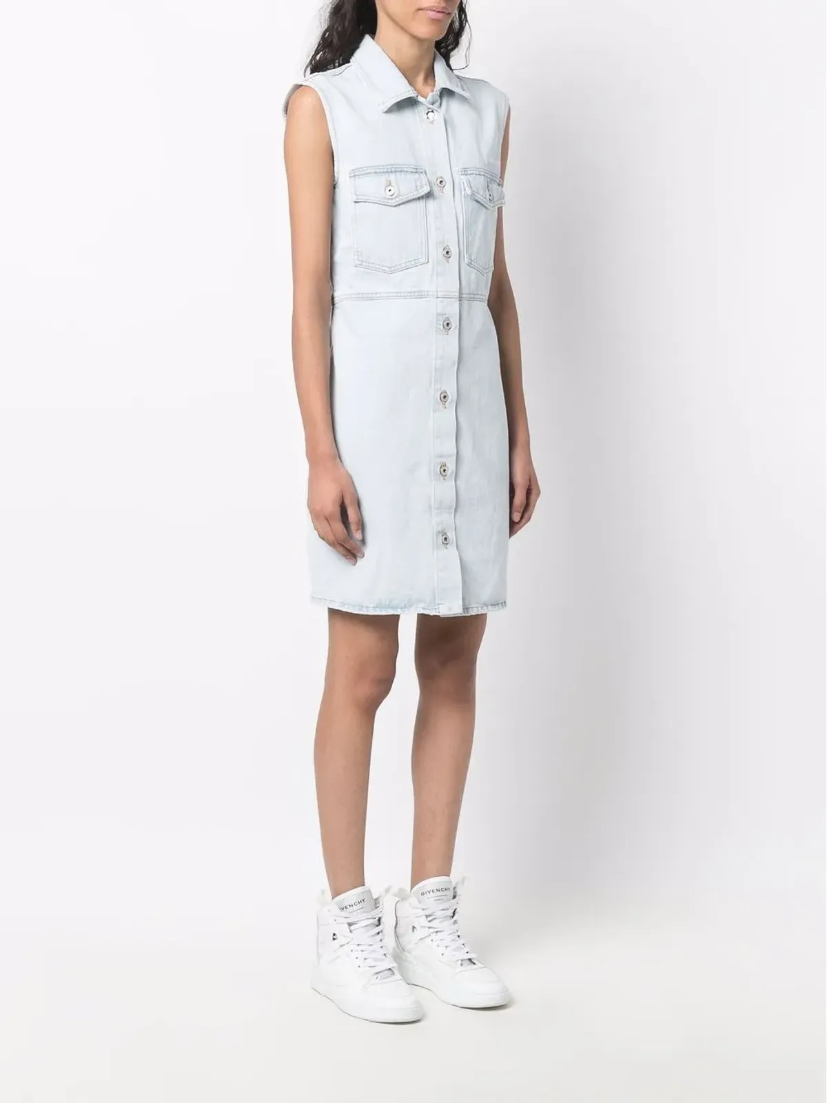 Off-White デニムシャツドレス ロゴプリント - 画像3