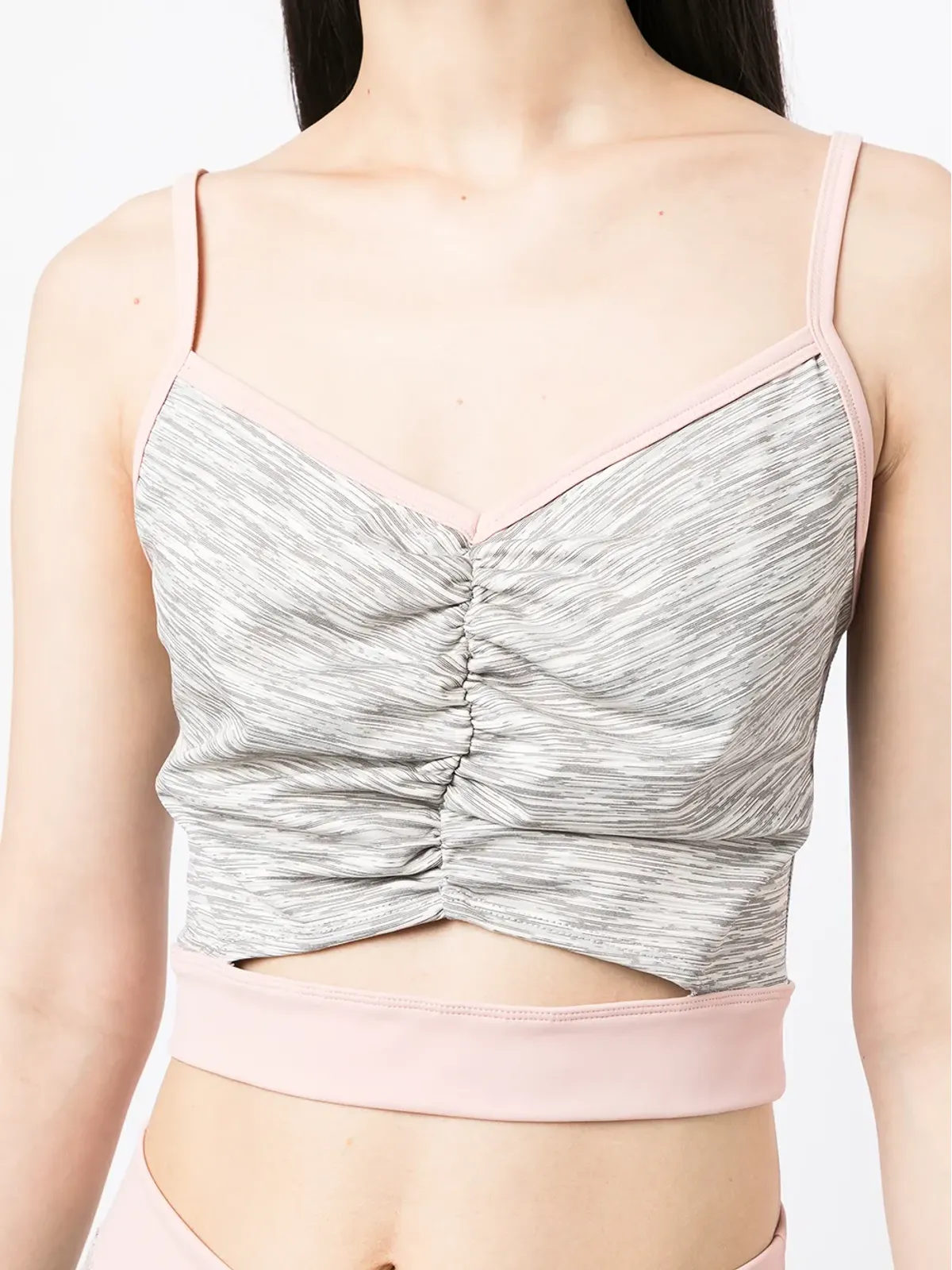 Onefifteen x BEYOND the RADAR cut-out cropped vest top - Grey - 画像5