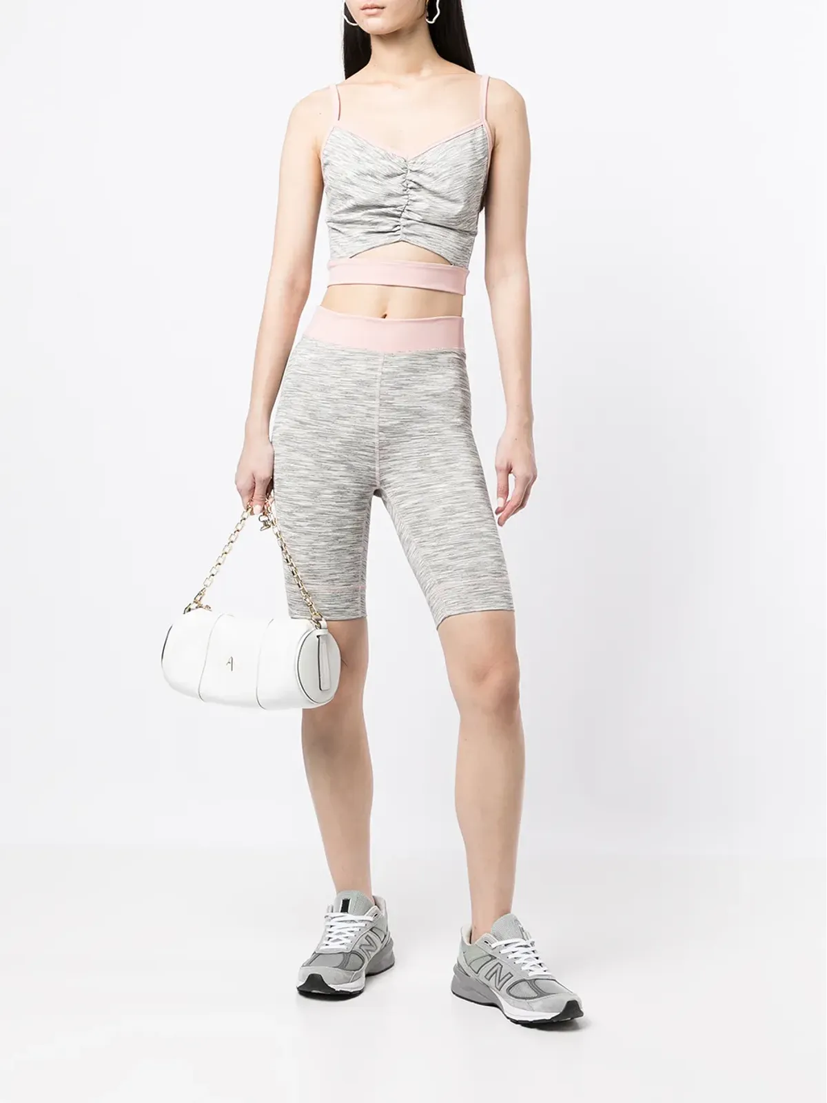 Onefifteen x BEYOND the RADAR cut-out cropped vest top - Grey - 画像2