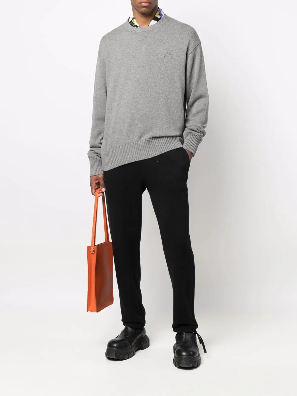 Off-White ロゴ刺繍入りニットセーター - 画像2