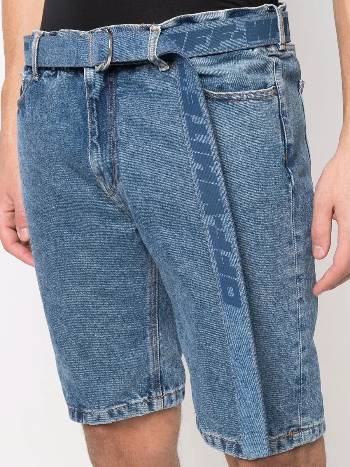 Off-White ベルト付きデニムショーツ - 画像5