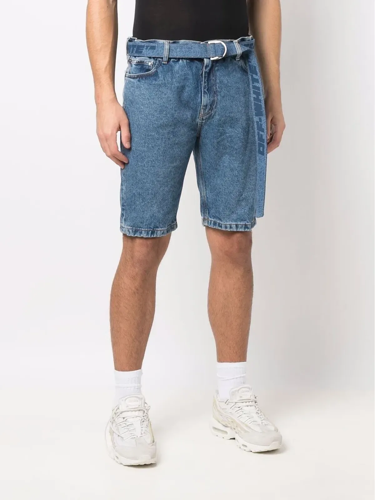 Off-White ベルト付きデニムショーツ - 画像3