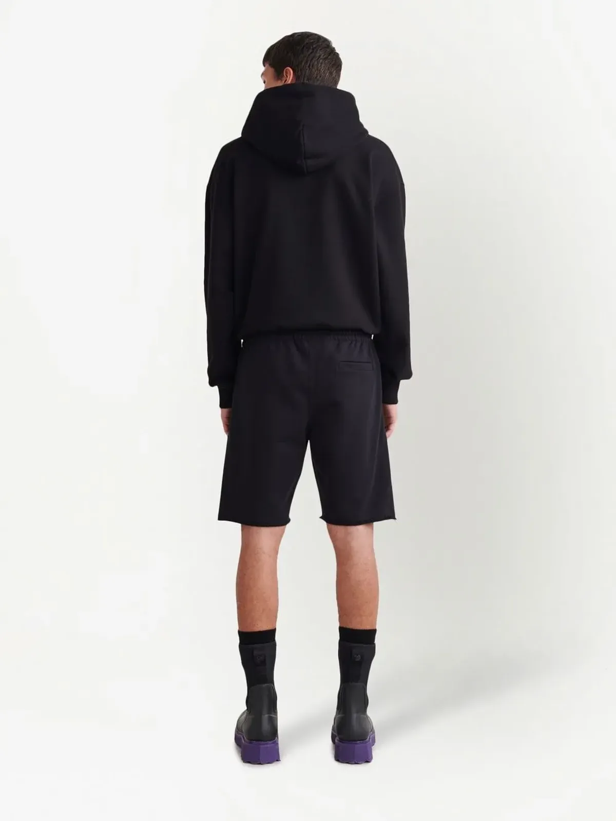 Off-White Helvetica logo track shorts - Black - 画像4