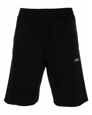 Off-White ロゴプリント膝丈トラックショーツ - ブラック - サムネイル1