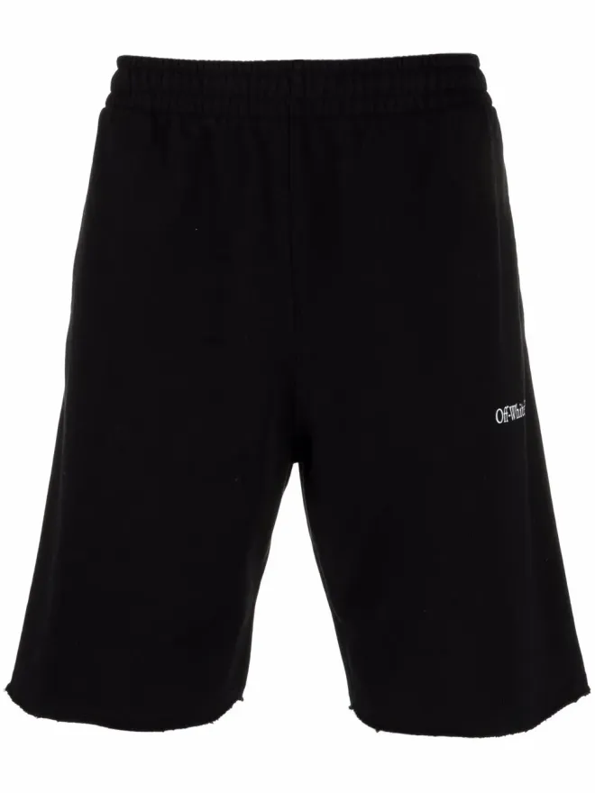 OFF-WHITE Off-White ロゴプリント膝丈トラックショーツ - ブラックの商品画像