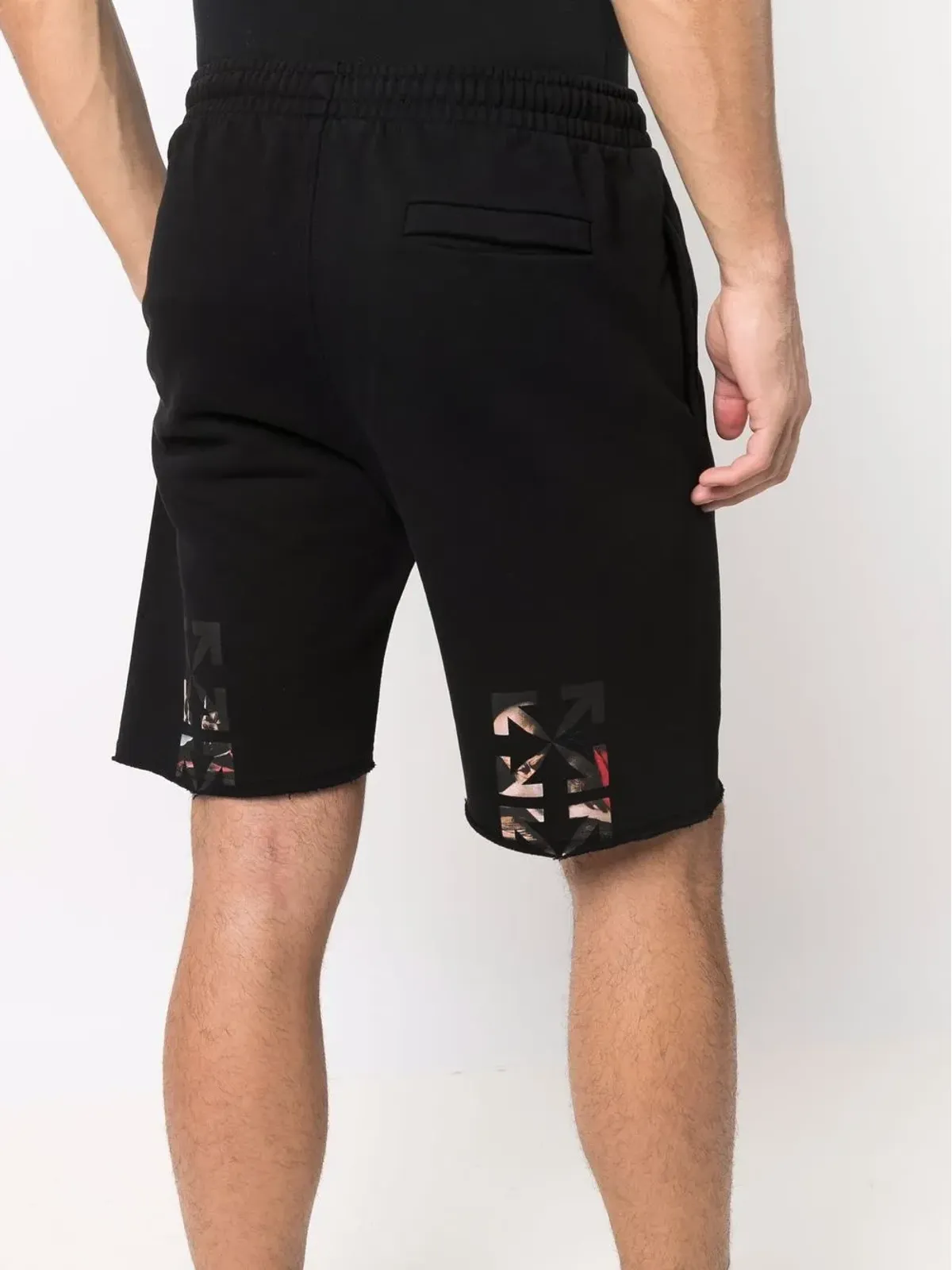 Off-White ロゴプリント膝丈トラックショーツ - ブラック - 画像5