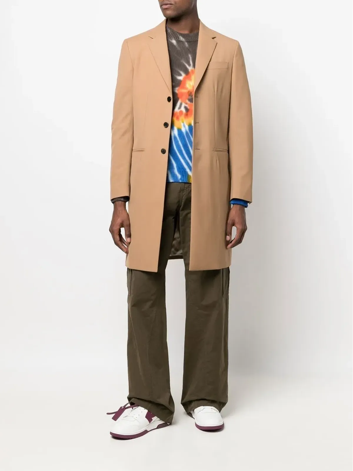 Off-White ポンテ シングルブレスト スリムフィット コート - 画像2