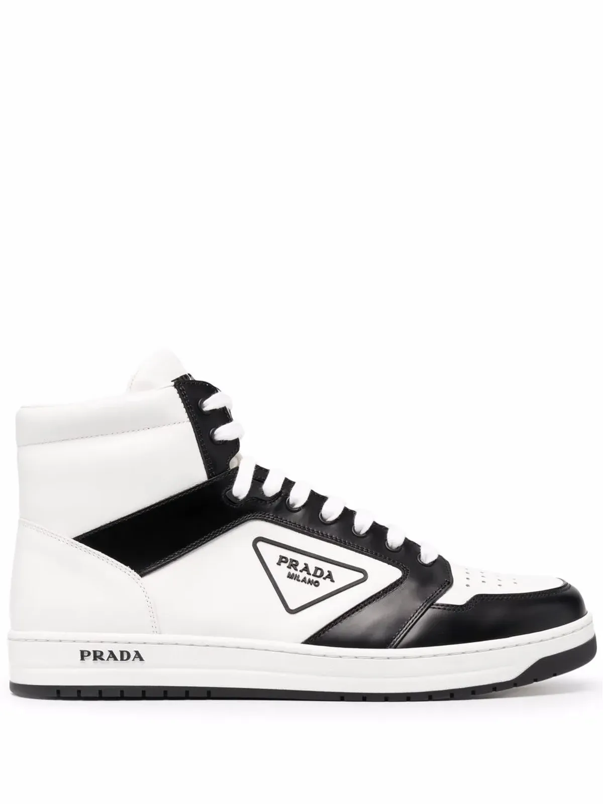 Prada triangle-logo contrast-trim sneakers - 画像1