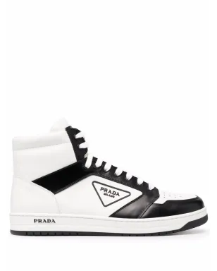 Prada triangle-logo contrast-trim sneakers - サムネイル1