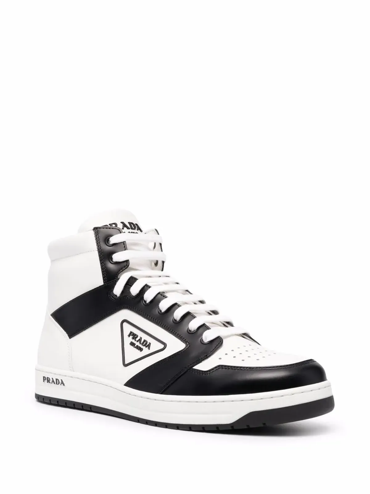 Prada triangle-logo contrast-trim sneakers - 画像2