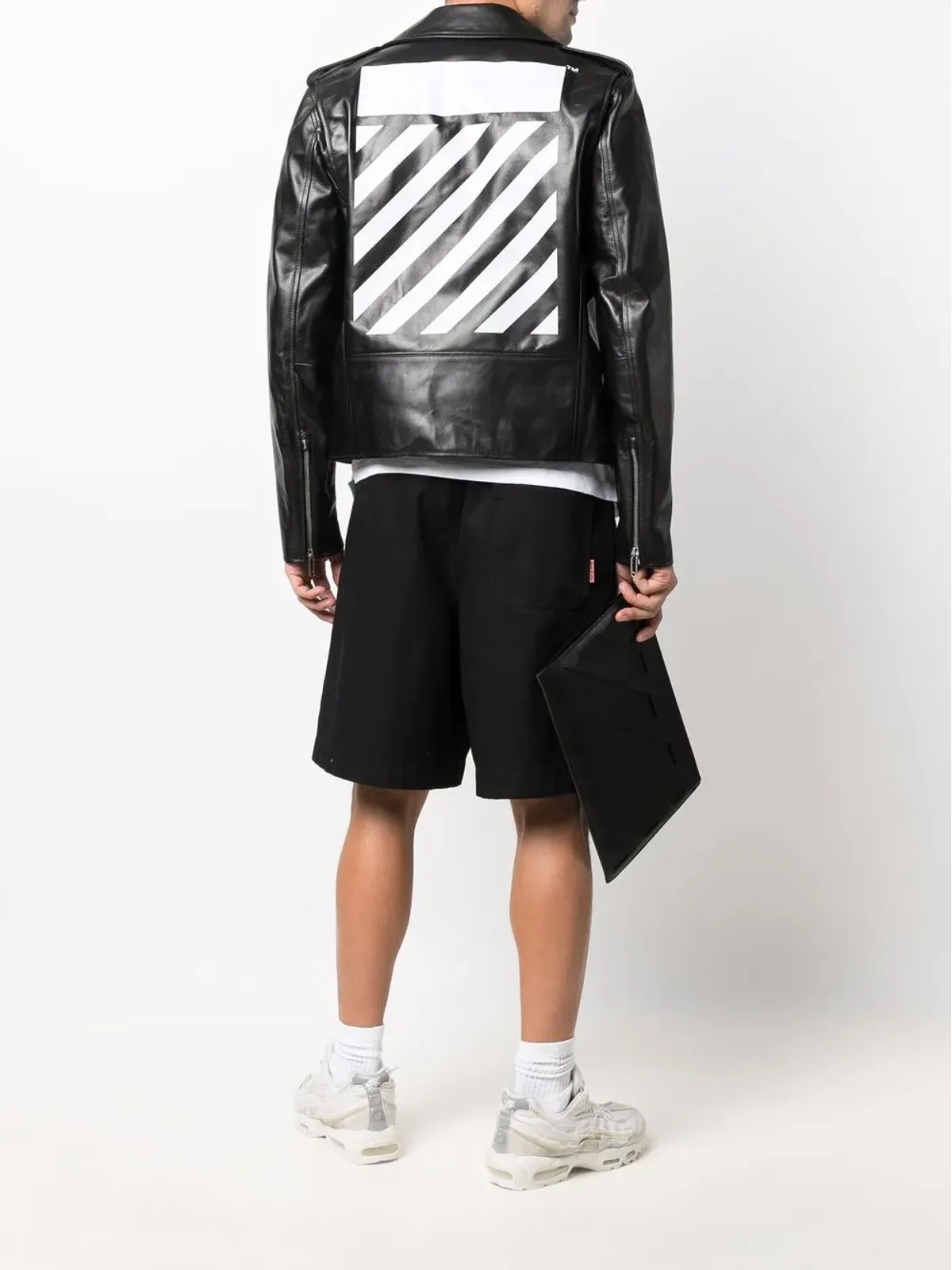 Off-White Diag-print バイカージャケット - ブラック - 画像2