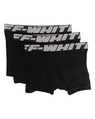 Off-White ロゴ入りウエストバンド ボクサーパンツ（3パック） - ブラック - サムネイル1