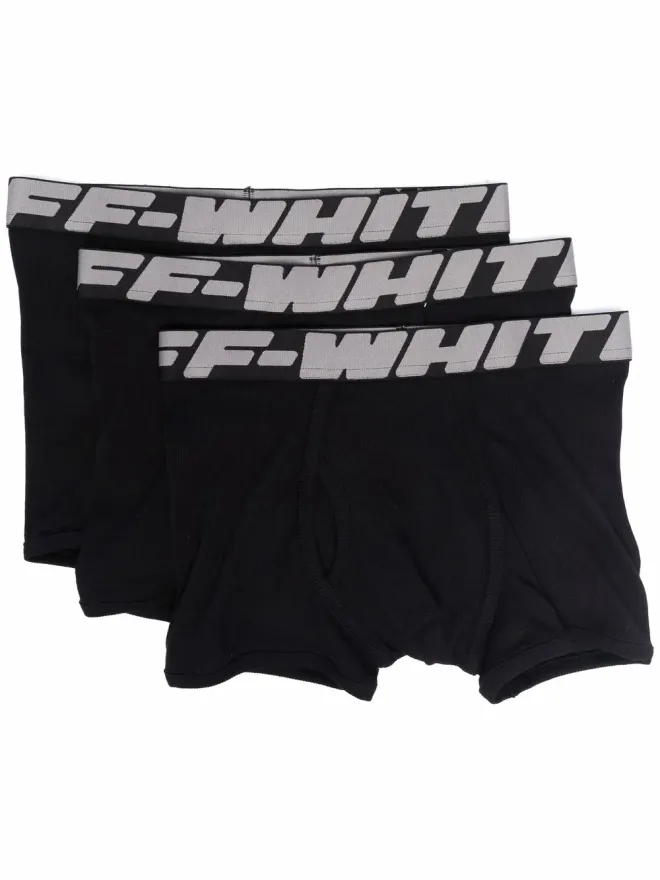 OFF-WHITE Off-White ロゴ入りウエストバンド ボクサーパンツ（3パック） - ブラックの商品画像