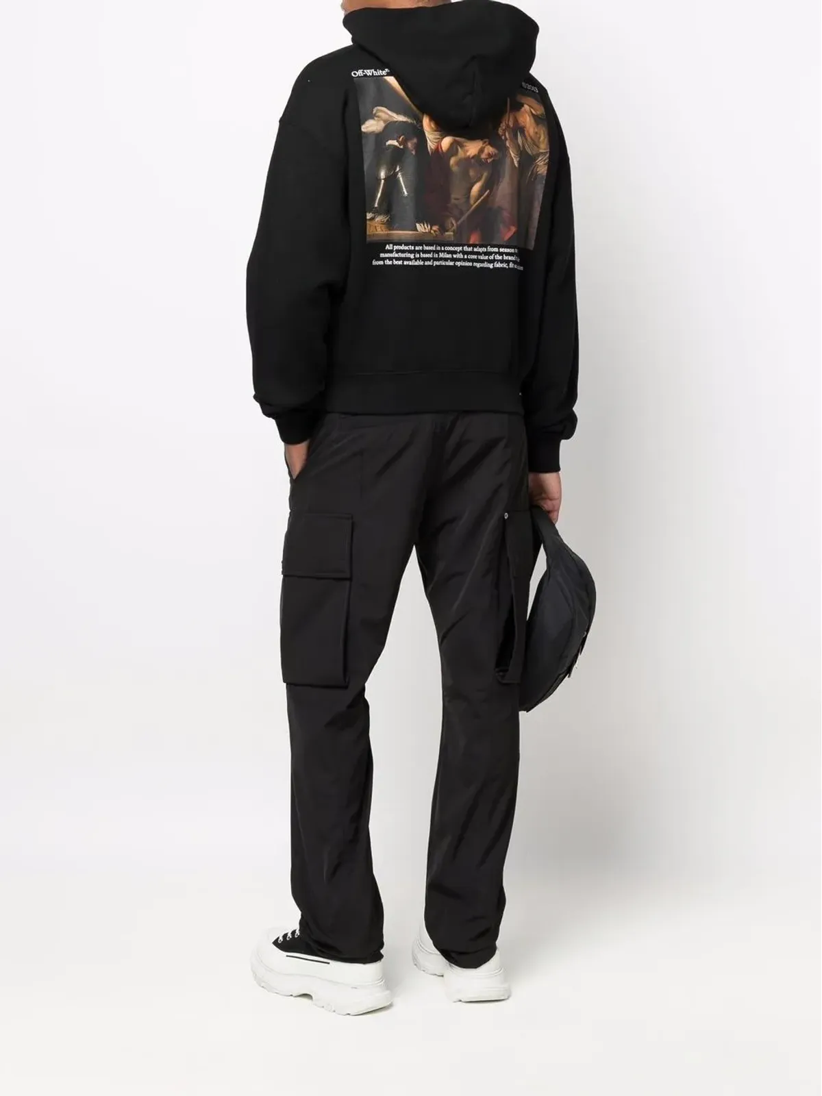 Off-White カラヴァッジョ・クラウンプリント・フーディ（ブラック） - 画像2
