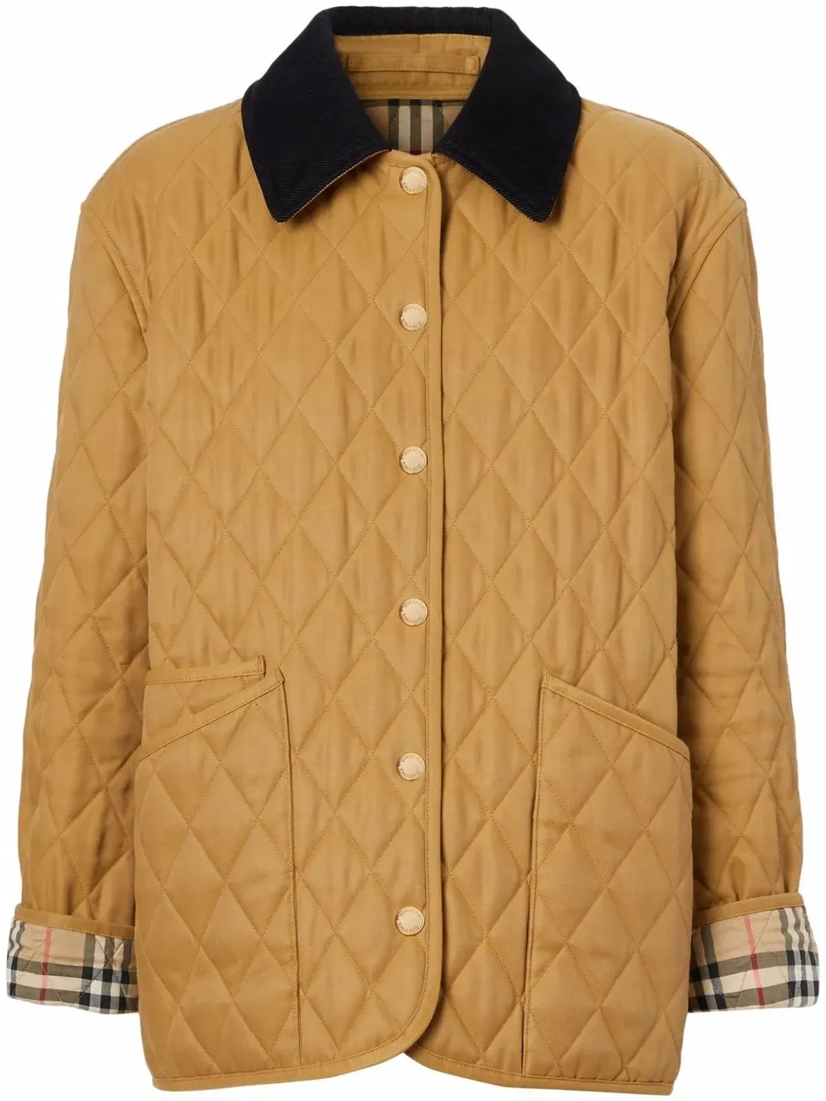 Burberry コーデュロイ襟 ダイヤモンドキルティングジャケット - 画像1