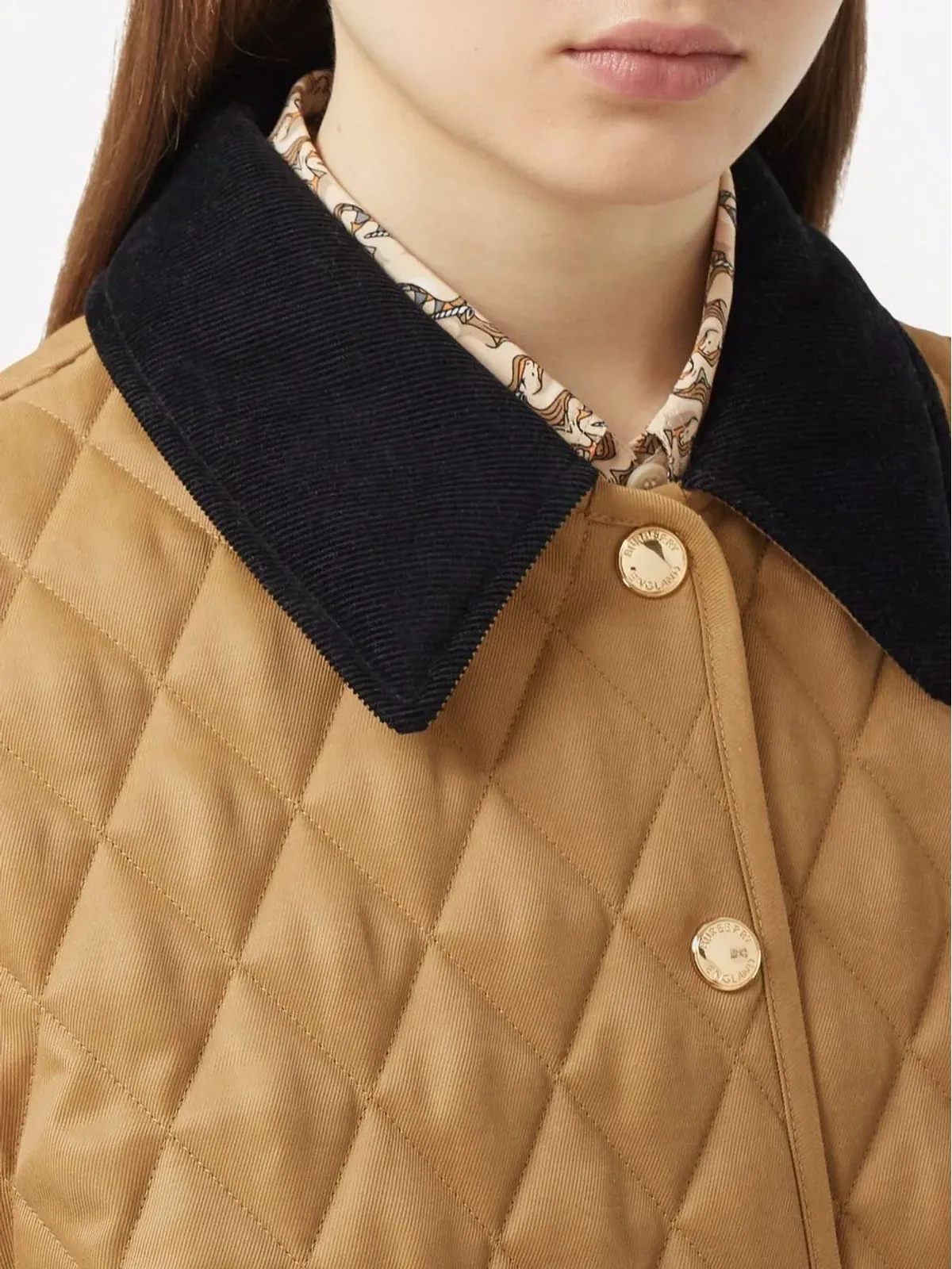 Burberry コーデュロイ襟 ダイヤモンドキルティングジャケット - 画像5