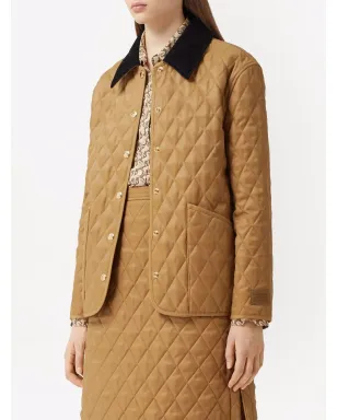 Burberry コーデュロイ襟 ダイヤモンドキルティングジャケット - サムネイル3