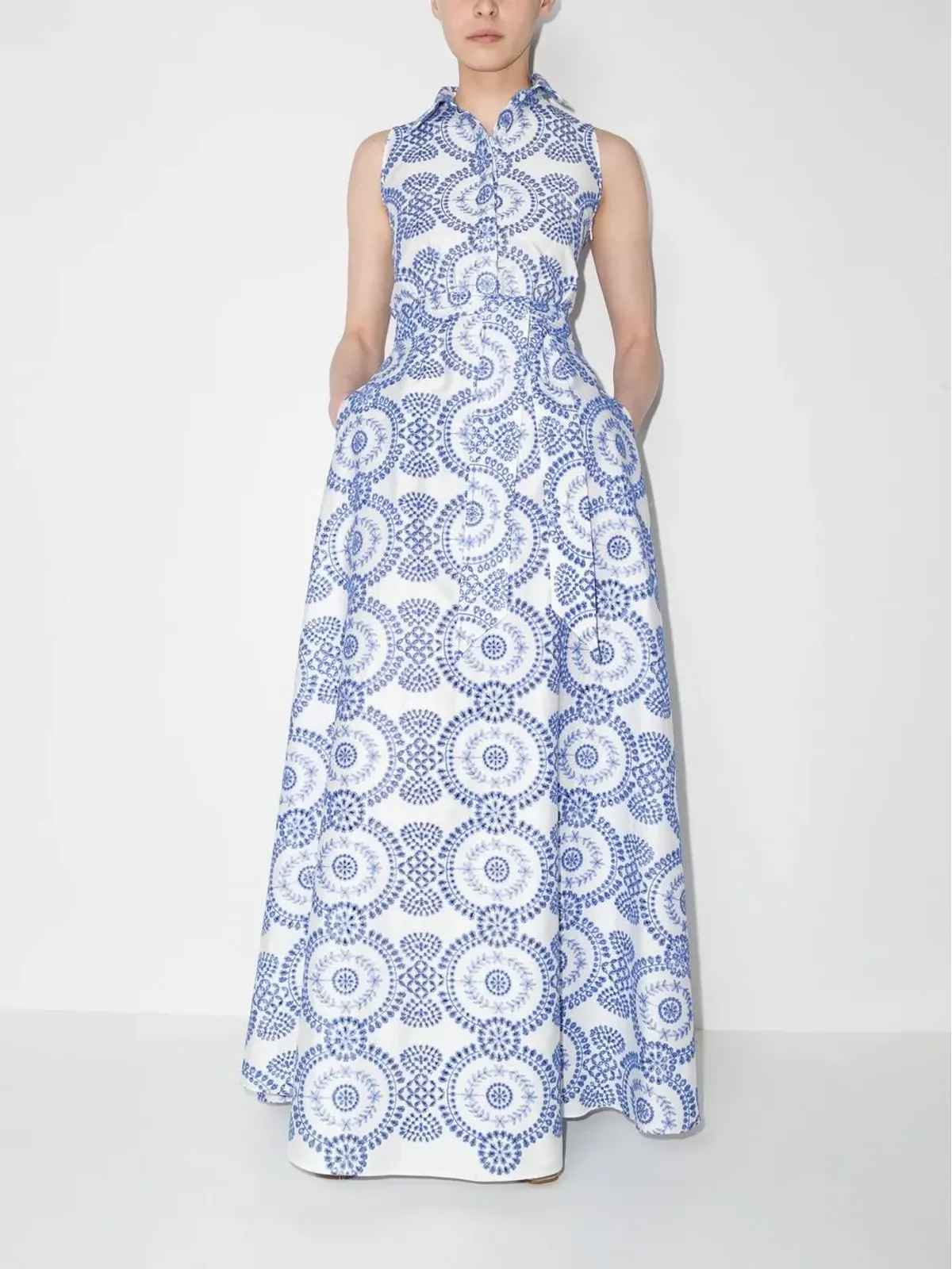 Borgo De Nor Paloma broderie-anglaise maxi shirtdress - 画像2