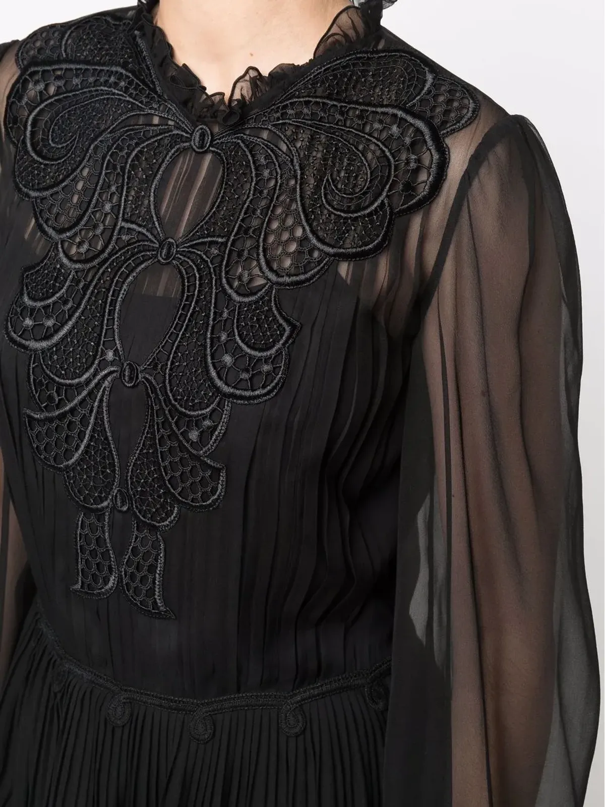 Alberta Ferretti シアーレースディテールドレス - 画像5