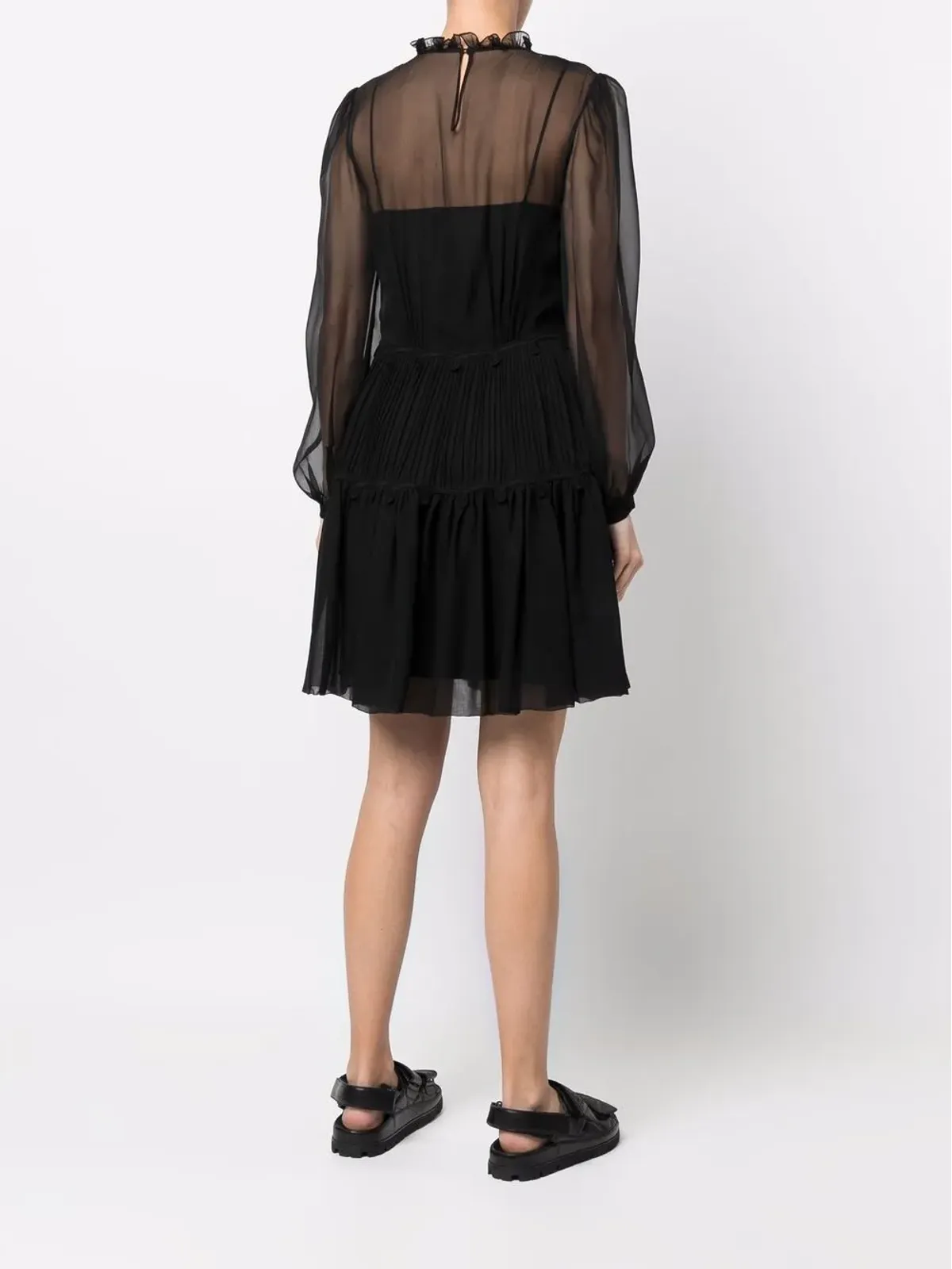 Alberta Ferretti シアーレースディテールドレス - 画像4