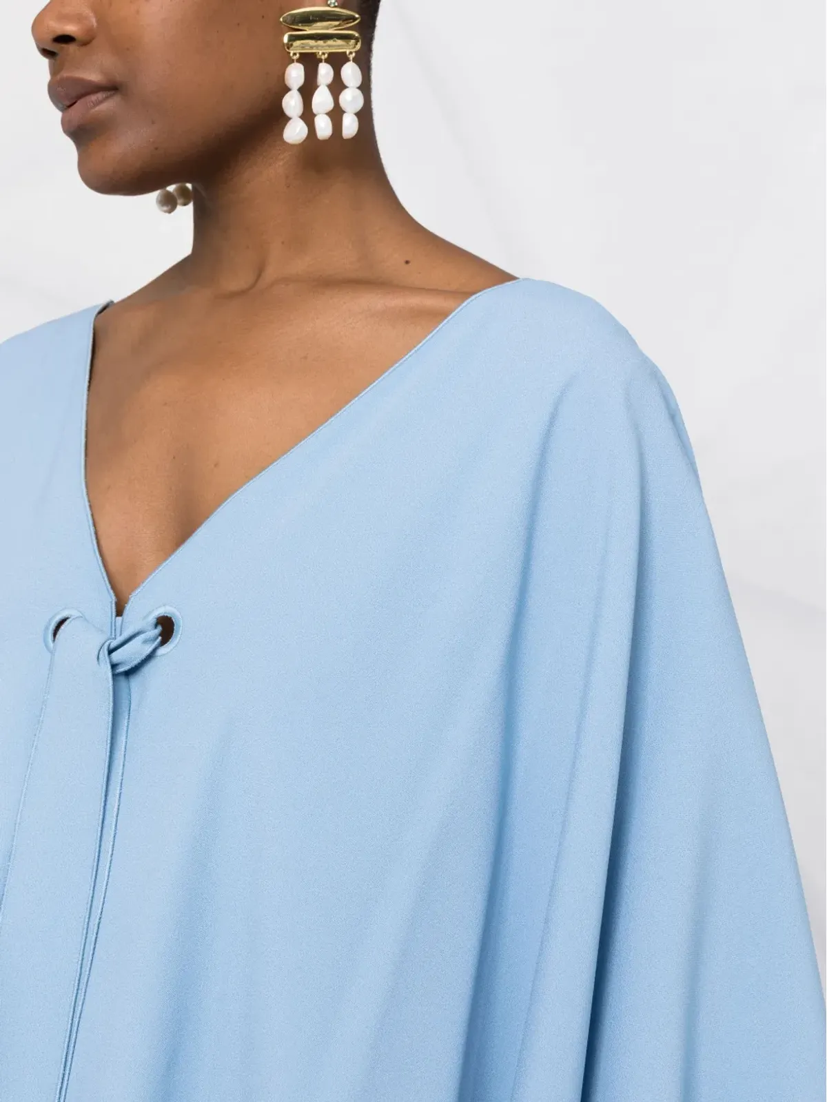 Alberta Ferretti ボウディテールのドレープドレス - 画像5