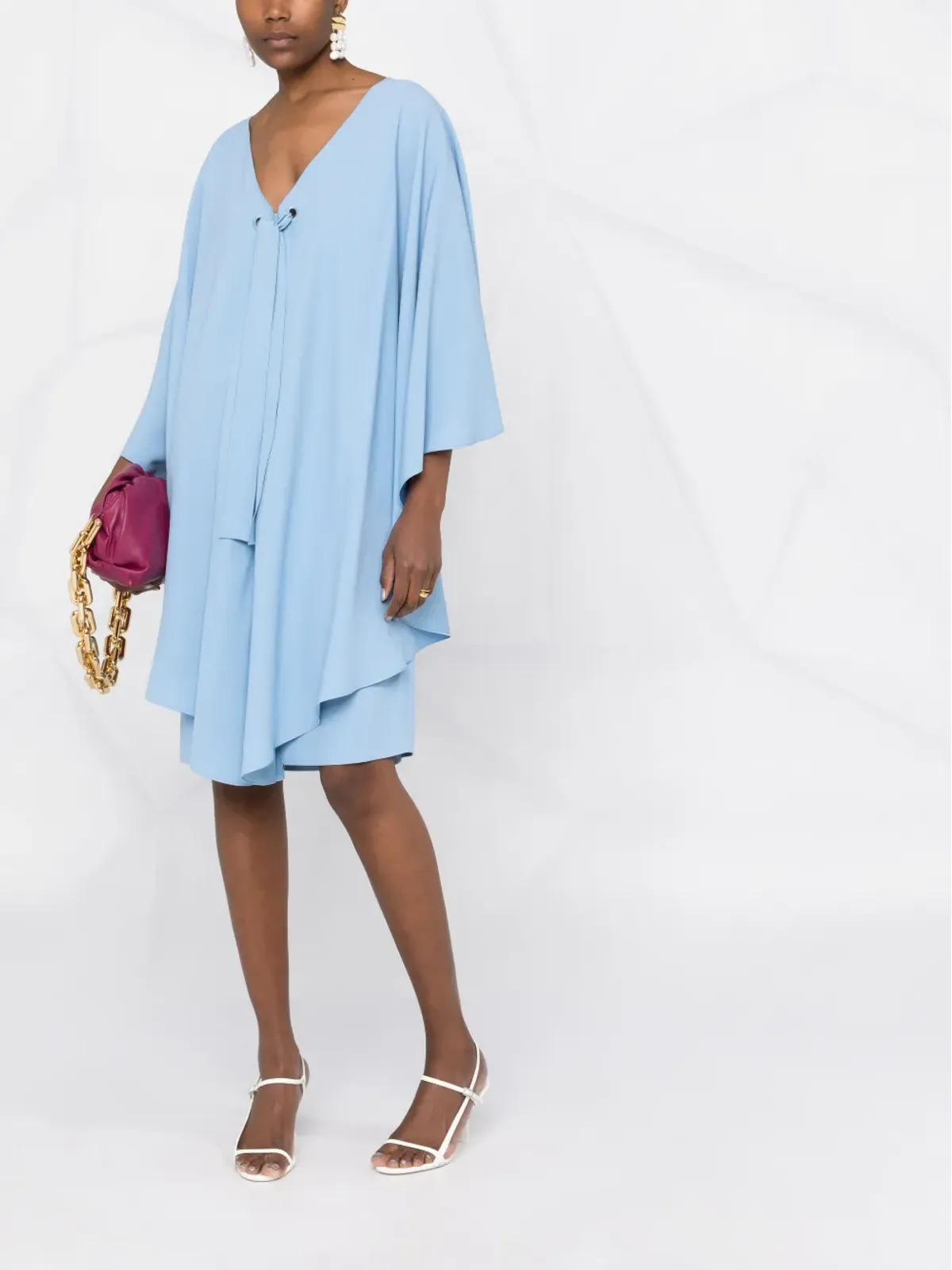 Alberta Ferretti ボウディテールのドレープドレス - 画像2