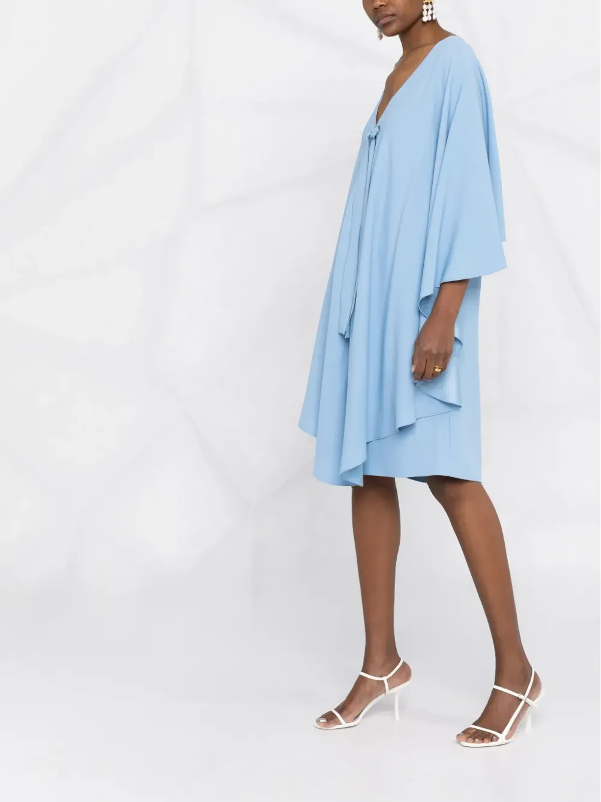 Alberta Ferretti ボウディテールのドレープドレス - 画像4