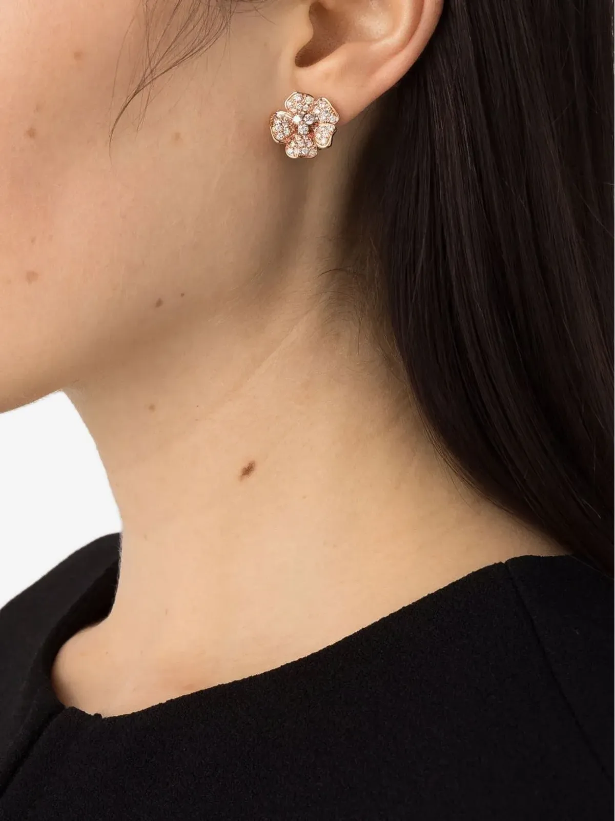 LEO PIZZO 18K ローズゴールド Flora ダイヤモンド イヤリング - 画像2