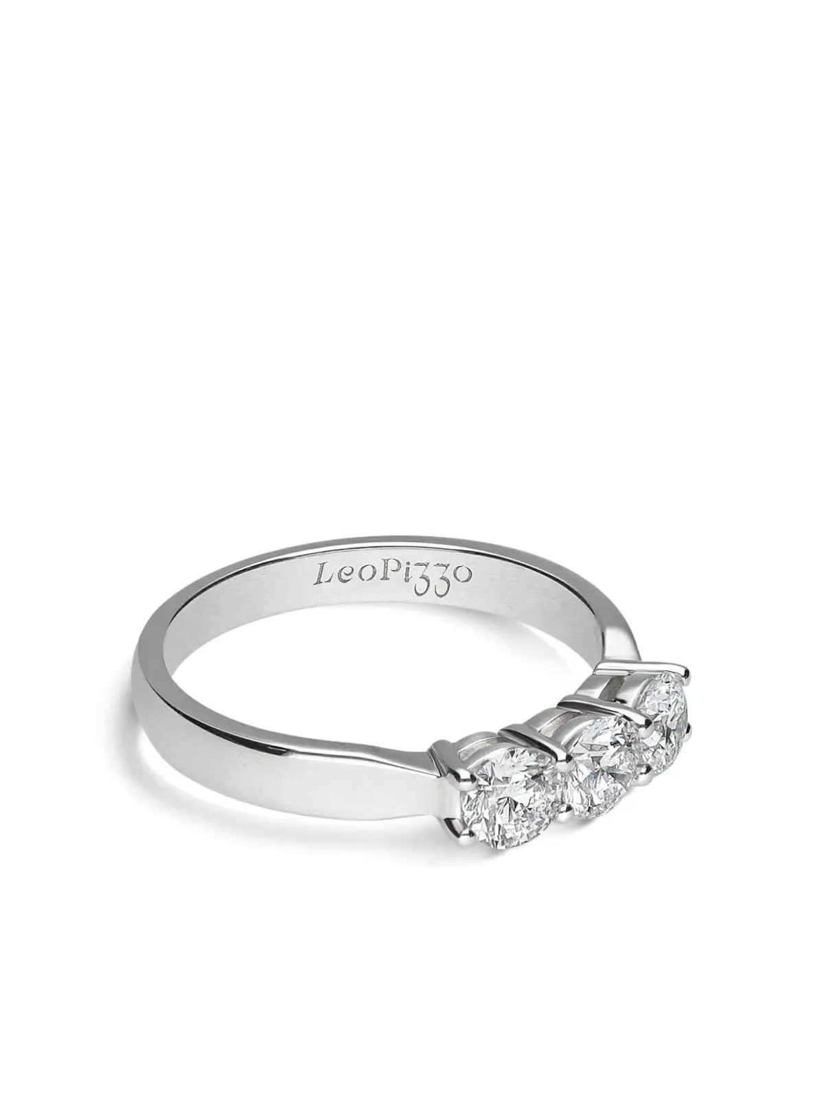 LEO PIZZO 18ktホワイトゴールド トリロジーダイヤモンドリング - 画像3