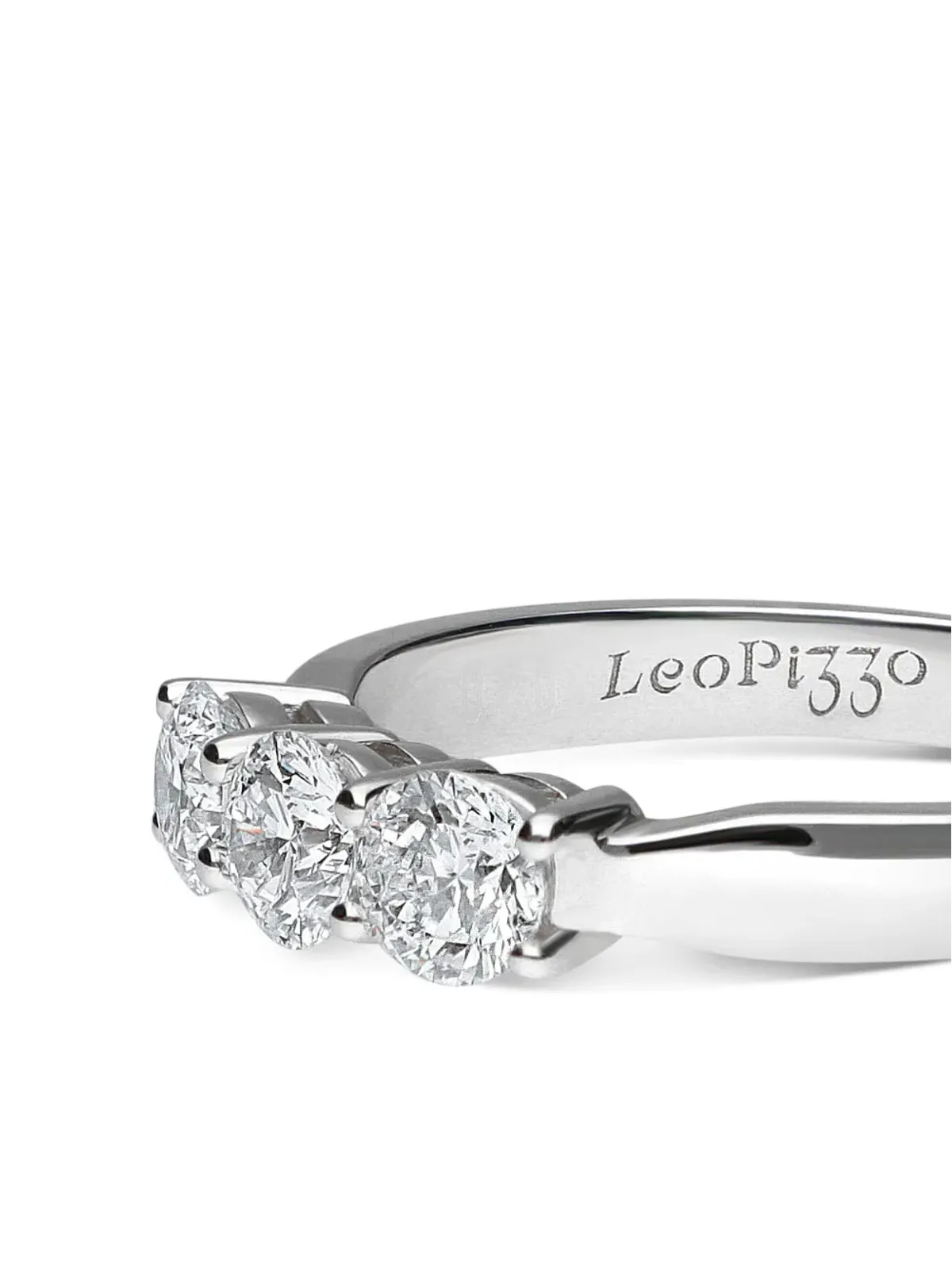 LEO PIZZO 18ktホワイトゴールド トリロジーダイヤモンドリング - 画像4