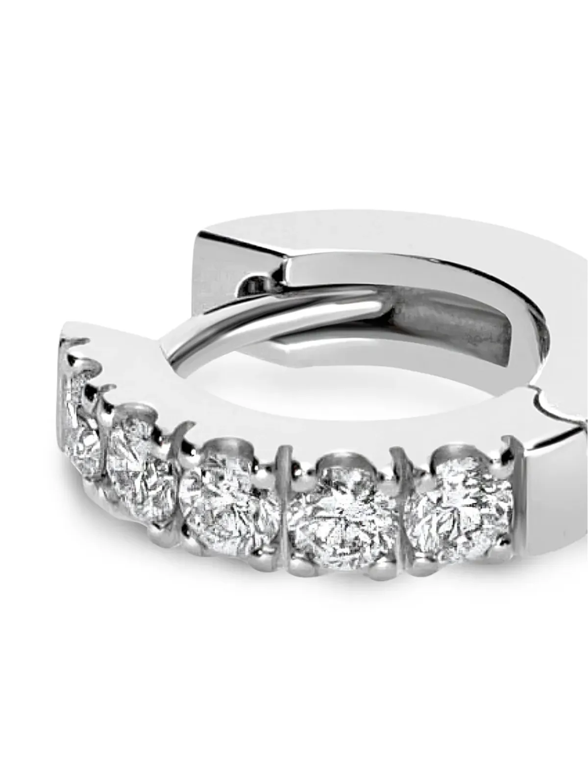 LEO PIZZO 18Kホワイトゴールド小さめフープダイヤモンドピアス - シルバー - 画像2
