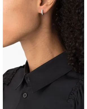 LEO PIZZO 18Kホワイトゴールド小さめフープダイヤモンドピアス - シルバー - サムネイル4