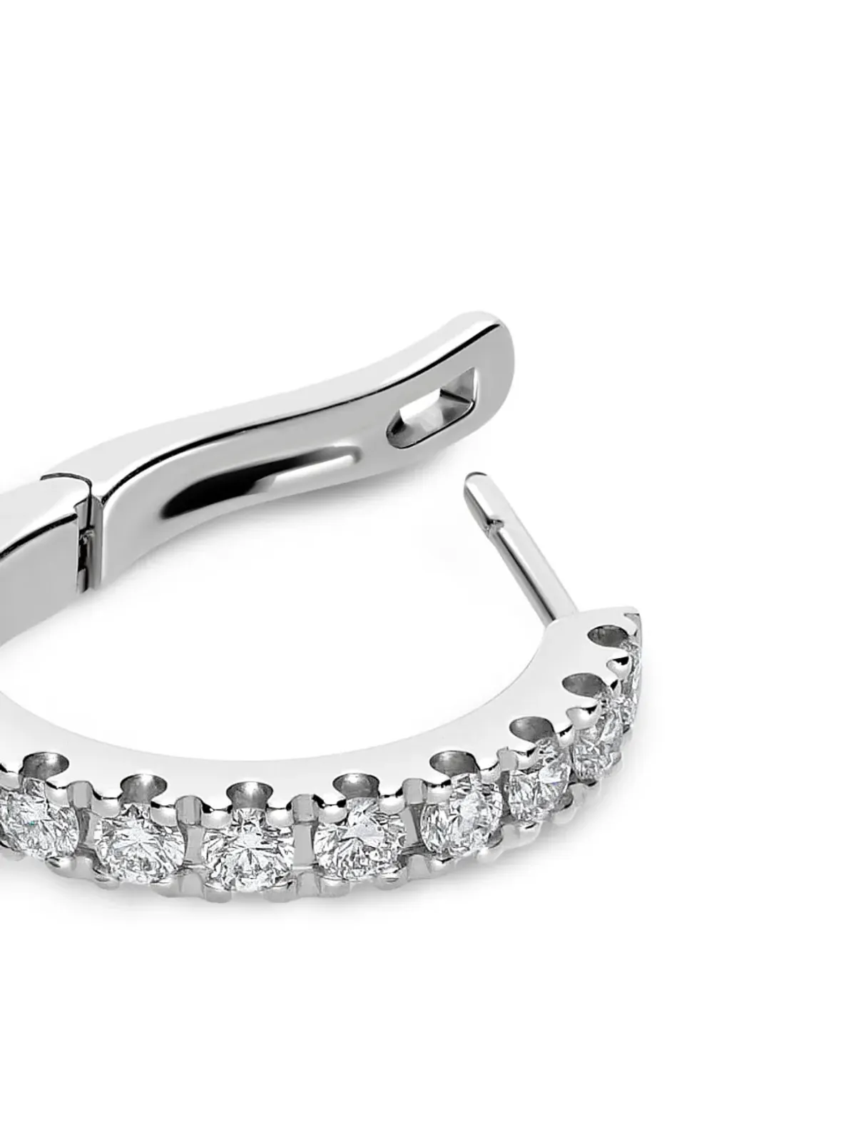 LEO PIZZO 18ktホワイトゴールド ダイヤモンド フープピアス - シルバー - 画像4
