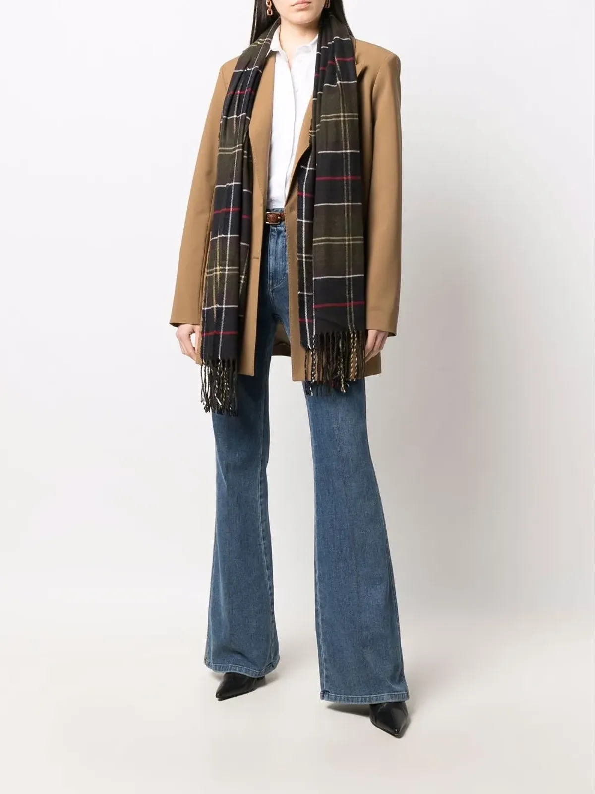 Barbour タータンチェック柄スカーフと帽子のセット - 画像2