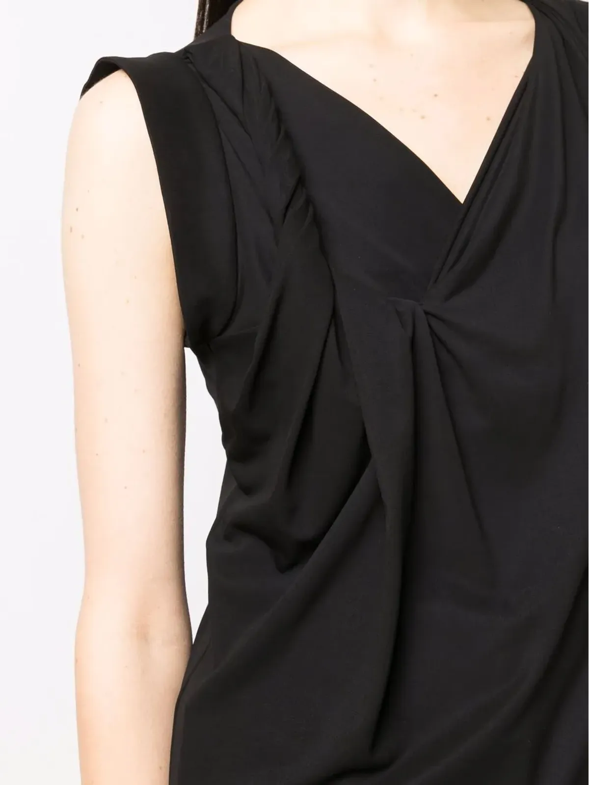 Alberta Ferretti ノースリーブVネック ブラウス - ブラック - 画像5