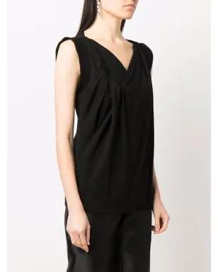 Alberta Ferretti ノースリーブVネック ブラウス - ブラック - サムネイル3