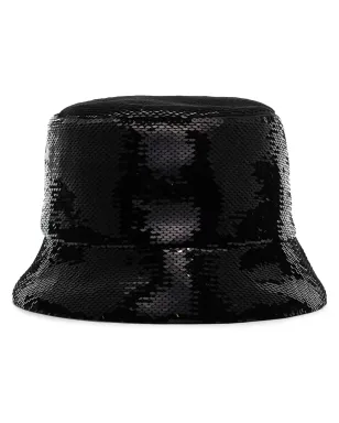 Prada ロゴ入りスパンコールバケットハット - ブラック - サムネイル1