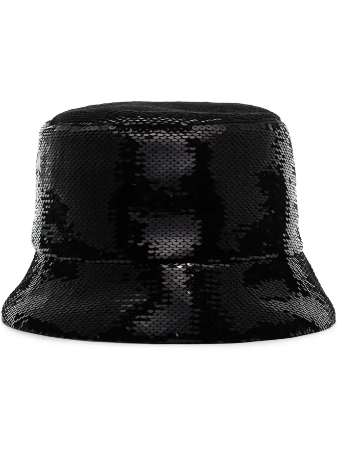 Prada Prada ロゴ入りスパンコールバケットハット - ブラックの商品画像