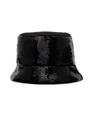 Prada ロゴ入りスパンコールバケットハット - ブラック - サムネイル3