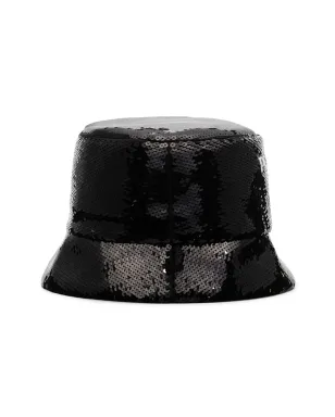 Prada ロゴ入りスパンコールバケットハット - ブラック - サムネイル4