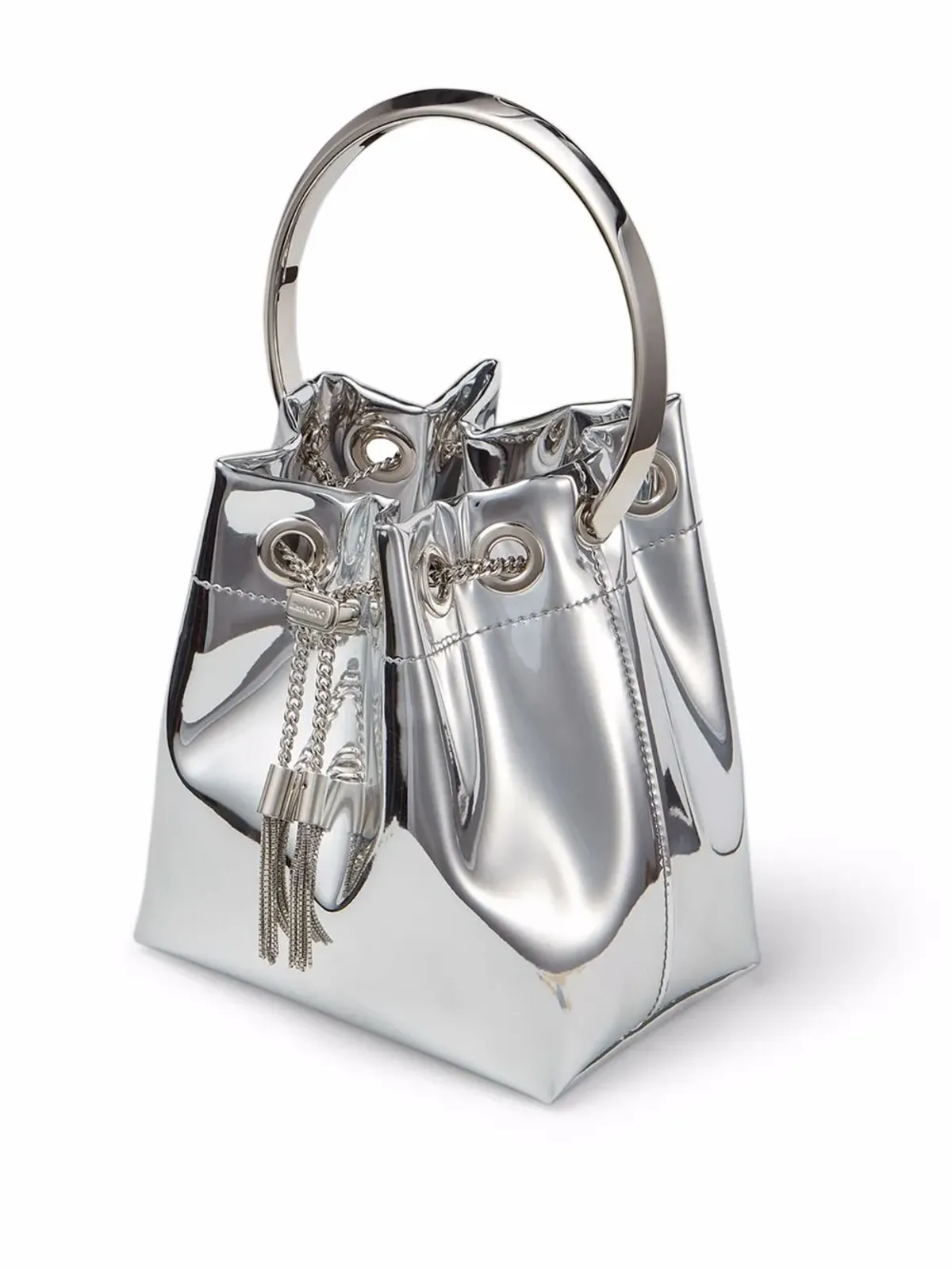 Jimmy Choo Bon Bon メタリック風バケットバッグ - シルバー - 画像4