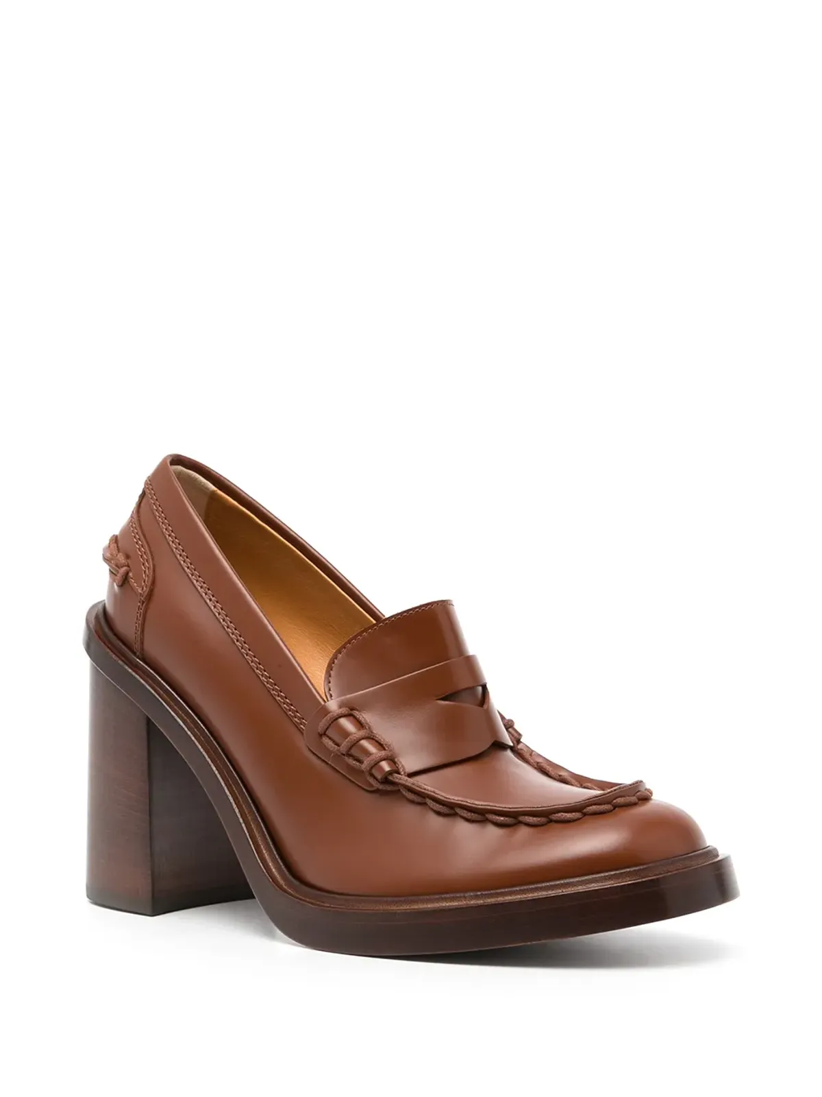 Tod's アーモンドトゥ ブロックヒール ローファー - 画像2