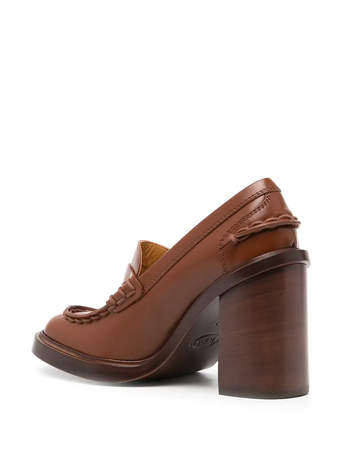 Tod's アーモンドトゥ ブロックヒール ローファー - 画像3