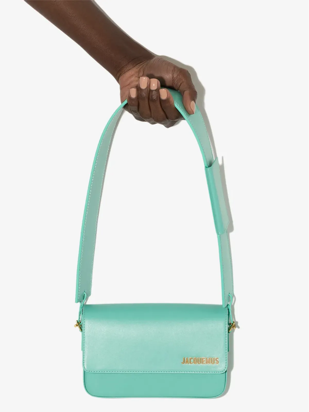 Jacquemus Le Carinu レザーショルダーバッグ（グリーン） - 画像4