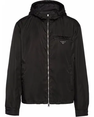 Prada リサイクルナイロン フード付きブルゾンジャケット - ブラック - サムネイル1