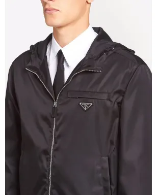 Prada リサイクルナイロン フード付きブルゾンジャケット - ブラック - サムネイル5